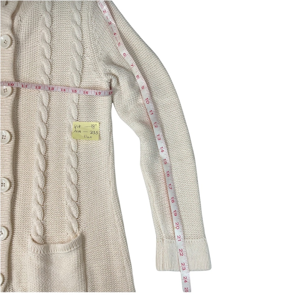 CHADWICKS Chunky Cardigan Sweater Cable Detail Knit Button Down 2 Pocket - Picture 6 of 8